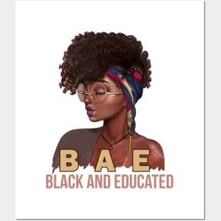 Black Womens BAE Black And Educated gift Funny Black Queen Posters and Art